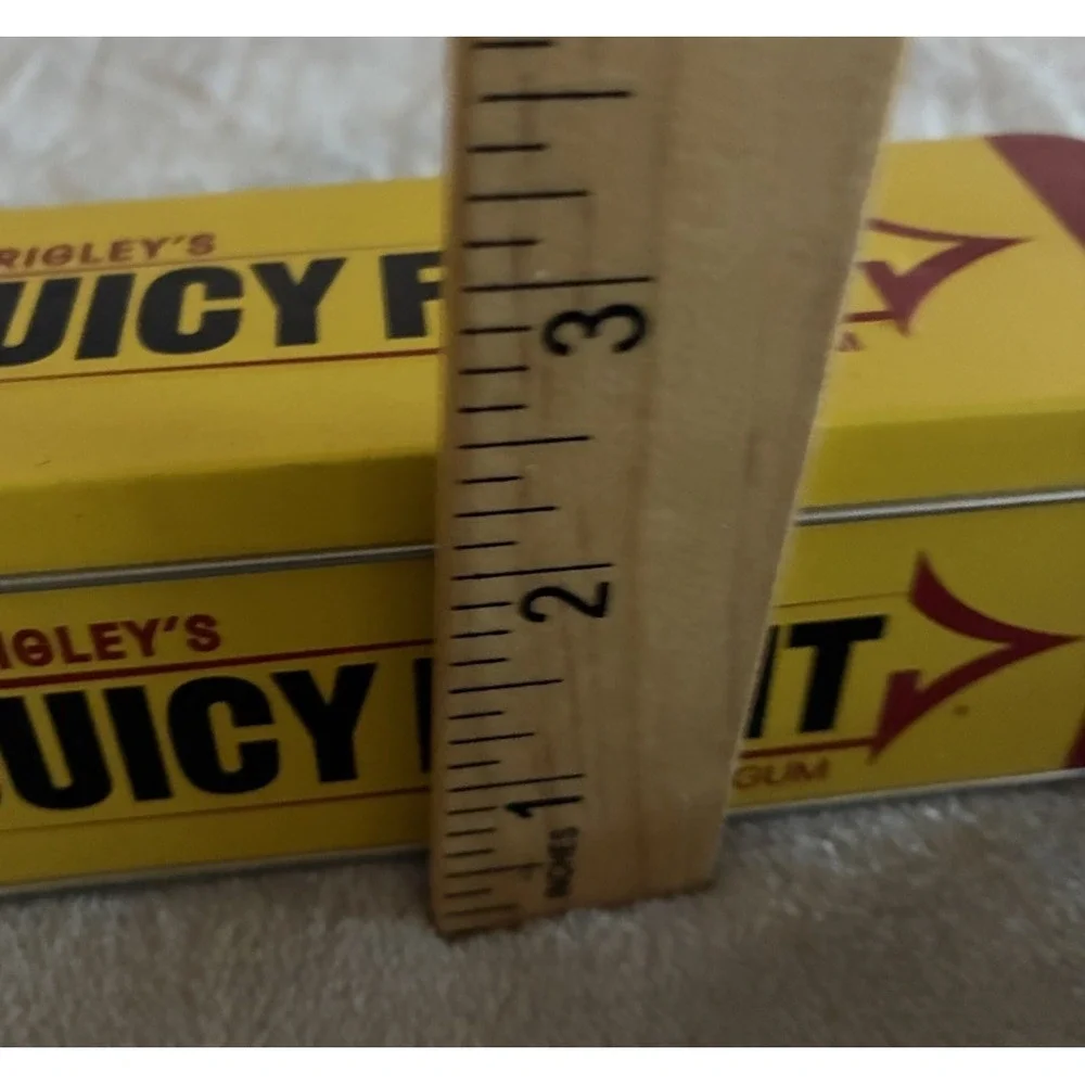 Wrigley's Juicy Fruit Chewing Gum Tin Box  Hinged Lid Empty 6.5x2x2.5